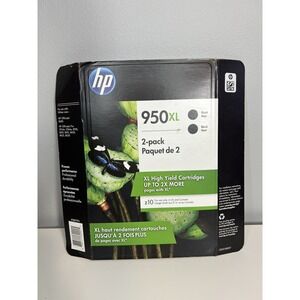 Genuine HP 950XL High Yield - 2 Pack - Black Retail Box - Warranty Date 12/2021